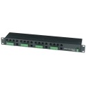 16-portowy koncentrator sieciowy sygnałów video, danych i zasilania w panelu RACK 1U, TDP016 